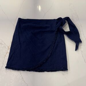 Navy Blue Wrap Skirt